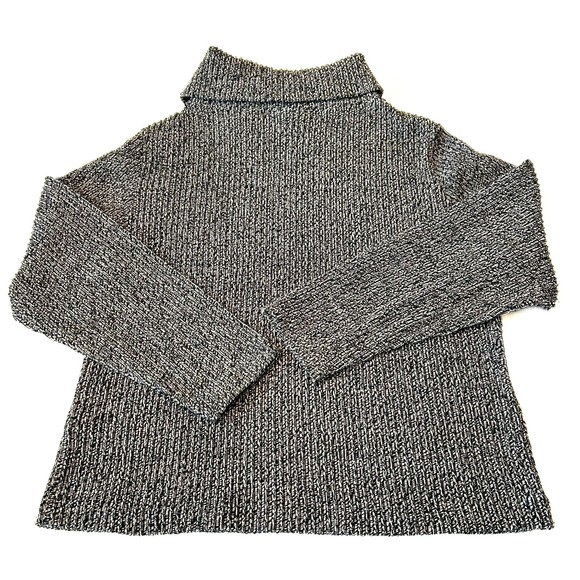 Fitz Clothing Co. Sweater Women's Size M Black & White Mock Neck Buttons - Picture 2 of 8